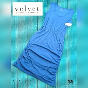 NWT Velvet Theodora Cotton Slub Tank Dress Size Small Colonial Blue 100% Cotton